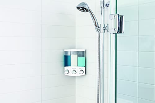Better Living Products, White 76354 Euro Series Trio 3-Chamber Soap and Shower Dispenser (Pack of 6) - size: 3-Chamber (Pack of 6)