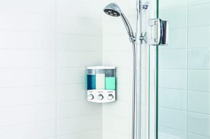 Better Living Products, White 76354 Euro Series Trio 3-Chamber Soap and Shower Dispenser (Pack of 6) - size: 3-Chamber (Pack of 6)