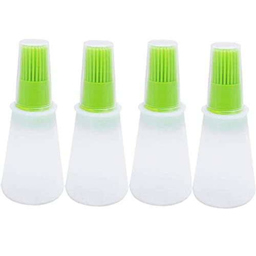 Silicone Oil bottle brush，BBQ/Pastry Basting Brushes,Silicone Cooking Grill Barbecue Baking Pastry Oil/Honey/Sauce Bottle Brush (4 PCS,green) - color: 4 PCS,green