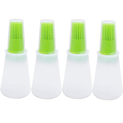 Silicone Oil bottle brush，BBQ/Pastry Basting Brushes,Silicone Cooking Grill Barbecue Baking Pastry Oil/Honey/Sauce Bottle Brush (4 PCS,green) - color: 4 PCS,green