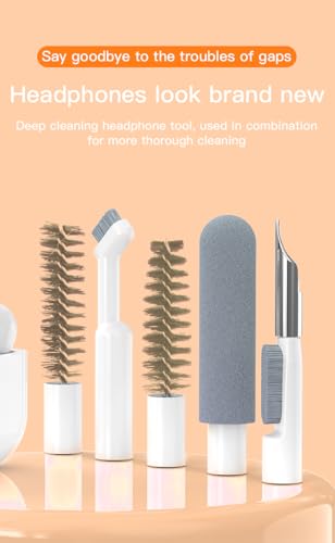 32-in-1 Multi-Functional Cleaning Kit for Electronics Including Headphones,Mobile Phones,Computer,Monitor,Lens and etc, Compact and Portable Design, White - color: White