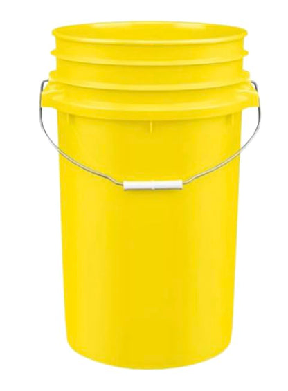 House Naturals Plastic Food Grade Made in USA Bucket with lid, Large 7 Gallon Container Comes with Screw On Lid (1, Yellow with Aqua lid) - color: Yellow With Aqua Lid