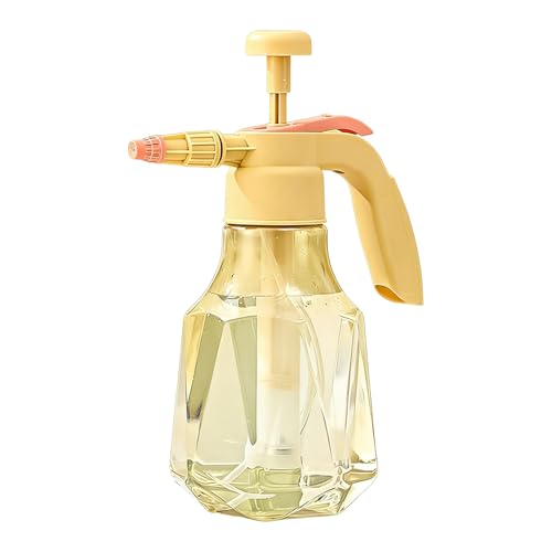 Pressure Spray Bottle | 1.5L Leak-Proof Adjustable Nozzle Misting Bottle,Handheld Garden Pump Sprayer - for Outdoor Yard Indoor BBQ Gardening Cleaning Plant Home - color: Yellow
