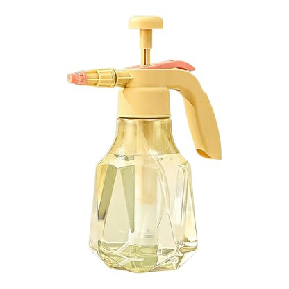 Pressure Spray Bottle | 1.5L Leak-Proof Adjustable Nozzle Misting Bottle,Handheld Garden Pump Sprayer - for Outdoor Yard Indoor BBQ Gardening Cleaning Plant Home - color: Yellow