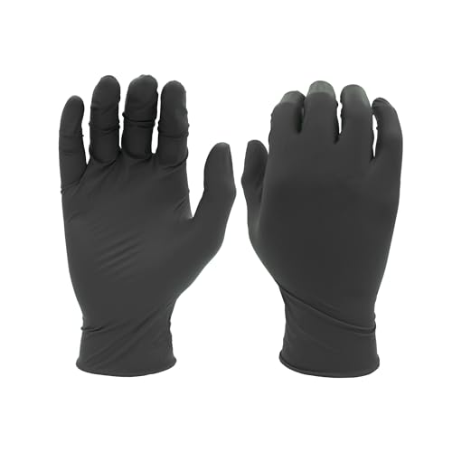 SHOWA 7700PFT Sustainable EBT Latex-Free, Powder-Free, Accelerator-Free, Nitrile Disposable Single Use Safety Gloves, 4 Mil, 9.5" Length, Large (1 Box/50 Gloves) - size: Large