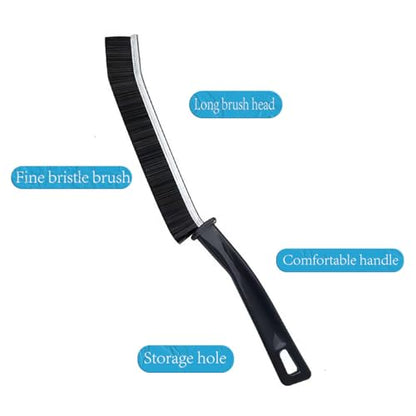 Hard Bristle Crevice Cleaning Brush.Multi-Purpose New Cleaning Brush Tool, Black Bristles with Ergonomic Grip Bathroom Gap Brush, Home, Kitchen, Bathroom, Faucets, Toilet,Window, Vehicle, (8)