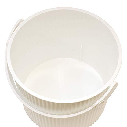 Sceltevie Omni-Utti Hachiman Multifunctional White Plastic Bucket with Lid and Stool Function, 8L, 2.8 Gal, 10.6 x 10.0 x 8.3 Inches, 150 kg Load Capacity - color: White, style: Size S: 2.8 gal (