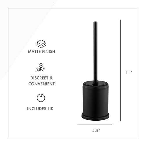ToiletTree Products Deluxe Toilet Brush with Lid - Black - style: Black