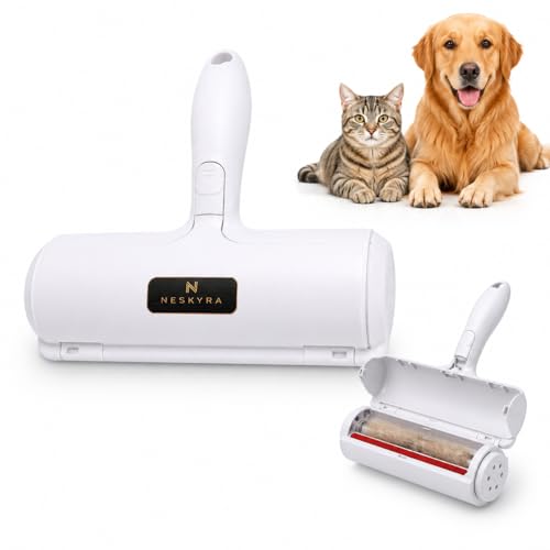 Pet Hair Remover Roller for Couch, Carpet, Furniture & Clothes – Reusable Lint Roller for Dog & Cat Hair – Washable Portable Fur Remover for Home & Car