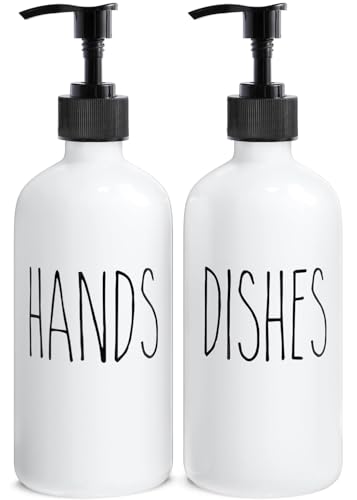 MOMEEMO Soap Dispenser Set 2 Pack, Contains Dish and Hand Soap Dispenser. (White) - color: Hd White
