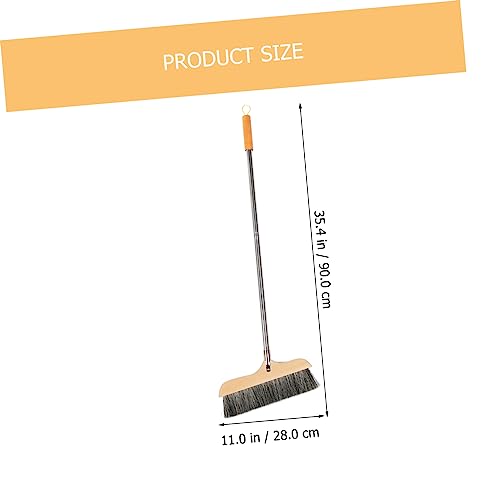 Ipetboom Broom Long Handle Soft Bristle Sweeper Indoor Floor Brush Hair Broom for Kitchen and Home - color: Black
