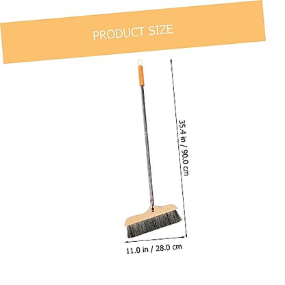 Ipetboom Broom Long Handle Soft Bristle Sweeper Indoor Floor Brush Hair Broom for Kitchen and Home - color: Black