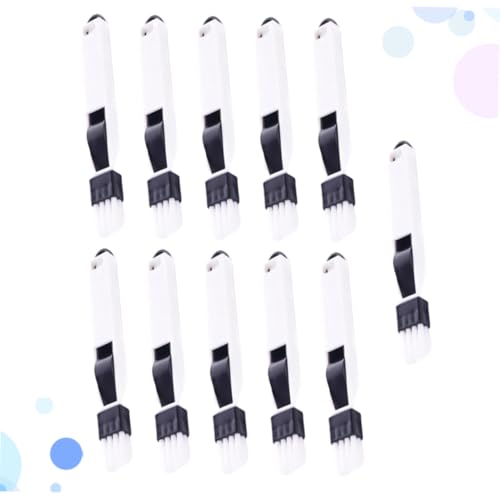 Yardwe 11pcs Window Door Track Cleaning Brush Set with Dustpan, Detachable Keyboard Dustpan Brush, Multipurpose Crevice and Groove Cleaner for Household and Office Use, Black