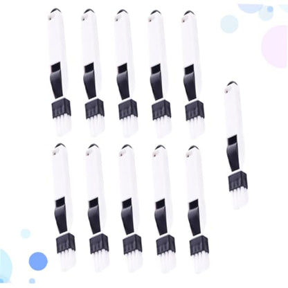 Yardwe 11pcs Window Door Track Cleaning Brush Set with Dustpan, Detachable Keyboard Dustpan Brush, Multipurpose Crevice and Groove Cleaner for Household and Office Use, Black