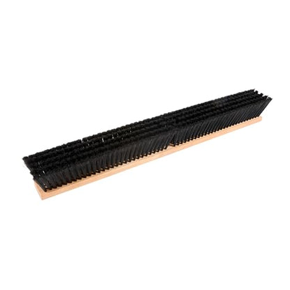 Restaurantware-BROOM HEAD ONLY: Clean Tek Professional 30-Inch Broom Head, 1 Heavy-Duty Push Cleaning Tool - Handle And Brace Sold Separately, Fine Plastic Bristles, Wooden, Commercial Use - size: 30", style: Wood, with Fine Flagged Bristles