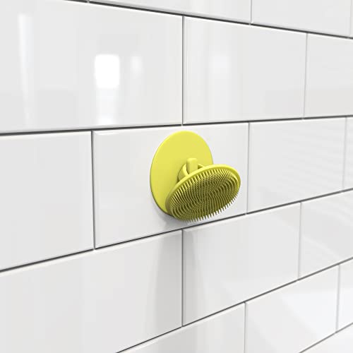Boie USA Bathroom Hook - for Hanging Shower or Bathroom Tools Like Loofahs and Scrubbers. Shower Hook for Loofah, Wash Cloths, and All Bath Tools. Easy to Remove (Yellow) - color: Yellow