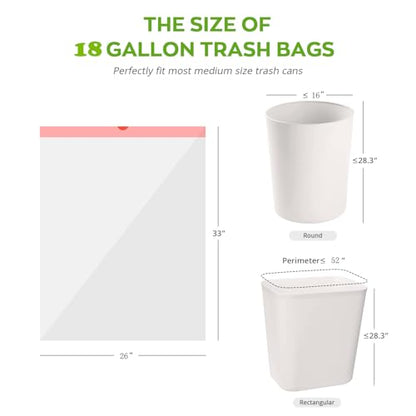 Ultra Thick Heavy Duty 16-18 Gallon Drawstring Trash Bags | White Leak Proof Large Plastic Garbage Bags for Tall Kitchen Home Office bedroom bathroom livingroom restaurant