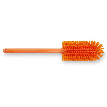 SPARTA Large Water Bottle Brush Ideal for Wide-Mouth Jars, Bottles and Tumblers, Dishwashing Tool with Handle for Home and Commercial Kitchens, Plastic, 16 Inches, Orange