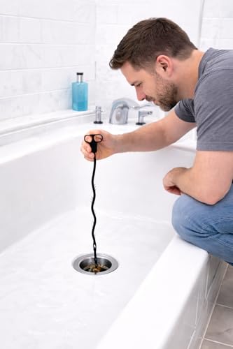 (2) Drain Snake Hair Clog Remover Tool 20 Inch Flexible Plastic Sink Shower Tub Pipe Cleaner Reusable Manual