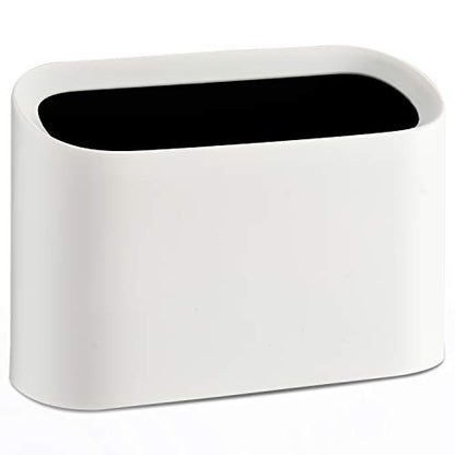 SUBEKYU 0.4 Gal Mini Countertop Trash Can, Small Desktop Garbage Can for Office, Tiny Wastebasket, Plastic, White - color: White 0.4 Gal No Lid
