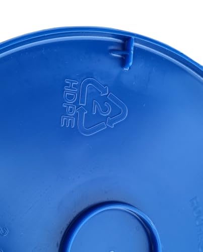 2 Gallon Bucket with Lid & Handle Food Safe BPA Free PolyEthylene Plastic HDPE Leak Proof Seal Heavy Duty Storage Container Pail 75mil Metal Handle Premium Quality Buckets FDA Compliance (Blue) - color: Blue