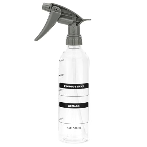 Plastic Spray Bottle With Adjustable Nozzle And Trigger– Heavy Duty Garden Water Spray Bottle For Home Cleaning And Plants Grey One Size - color: Grey