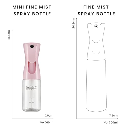TANGLE TEEZER Travel-Size Fine Mist Continuous Spray Bottle, Reusable and Refillable, for Hair Detangling and Styling, 6.1 oz, Millennial Pink - color: Millennial Pink, size: 6.1 Ounces