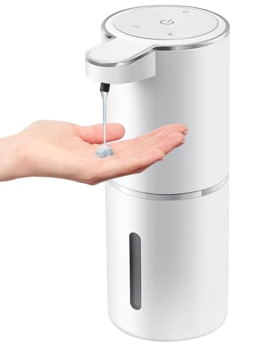 Automatic Liquid Soap Dispenser,4-Level Adjustable, Wall Mount,USB Rechargeable,12.8oz/ 380ml,Touchless Hand & Dish Soap Dispenser for Bathroom, Kitchen,Hotel, Restaurant - color: White, style: Liquid