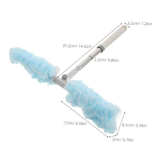Vaguelly Telescoping Cobweb Duster with 360° Swivel Head and Washable Non-Woven Fabric, Aluminum Alloy Extension Pole for Room Dust Removal and Household Cleaning, Multiangle Adjustable