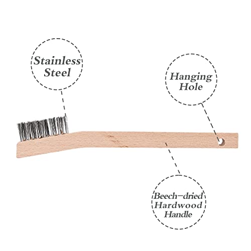 Wood Handle Wire Scratch Brush Sets (18, 18Pack-7in Stainless Steel Small Wire Scratch Brushes with Beech Wood Handle)