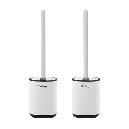 Toilet Brush and Holder Set Toilet Bowl Brush Stainless Steel Automatic Open lid Toilet Bowl Cleaner Brush with Durable Bristle Head Toilet Cleaning Brush for Bathroom - color: White