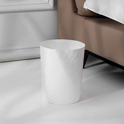 UUJOLY Bathroom Small Trash Can with Trash Bag Plastic Garbage Can Round Waste Basket for Bathrooms, Laundry Room, Kitchens, Offices, Kids Rooms, Dorms, 1.8 Gallons, 3 Pack (White Grey Black) - color: White+Grey+Black