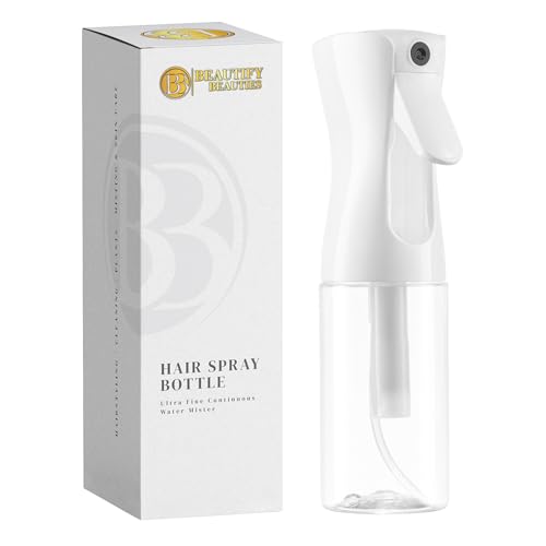 BeautifyBeauties Hair Spray Bottle – Ultra Fine Continuous Water Mister for Hairstyling, Cleaning, Plants, Misting & Skin Care (Clear, 6.8 Ounces) - color: Clear, size: 6.8 Ounces