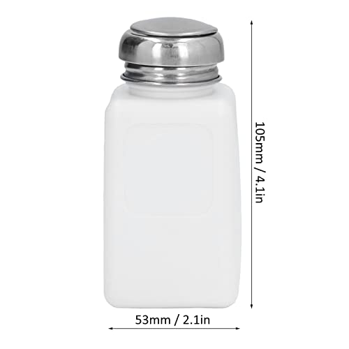 ESD Solvent Dispenser Bottle, Anti Static Press Pump Dispensing for Lab Workbench HDPE Stainless Steel White 200ml 1 Pack