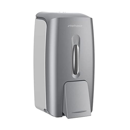 interhasa! Soap Dispenser Wall Mount Refillable 28oz Hand Sanitizer Dispenser Commercial Hand Soap Dispenser for Bathroom Support Liquid Gel Soap - color: Silver