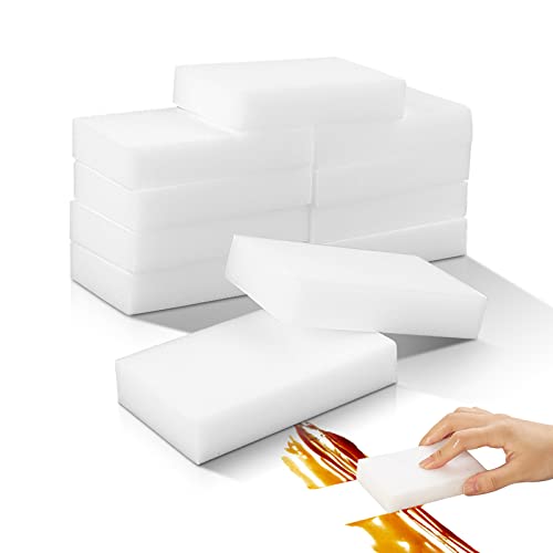 10Pack Melamine Sponges for Multi-Purpose Cleaning - Tough, Durable Magic Sponge Erasers for Use on Sinks, Kitchen, Bathrooms, Walls, Floors, Bathtubs, Shoes, Furniture, Cars - Won't Rip Easily. - color: 10pc