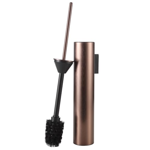 BGL Toilet Brush and Holder Set Rose Gold Wall Mounted for Bathroom Round Design - color: Rose Gold-wall Mount