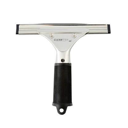 Restaurantware-Clean Tek Professional 5.91 Inch Window Squeegee, 1 Cleaning Squeegee with Rubber Blade - No-Slip Handle, Clean Mirror Or Car Windshield, Stainless Steel Wiper for Glass Door - size: 6", style: Stainless Steel, with Black Rubber Grip