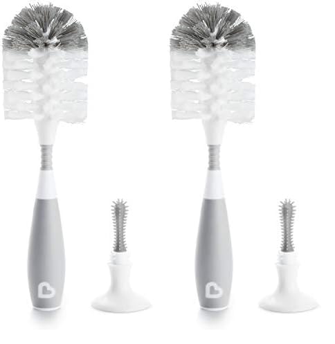 Munchkin® Bristle™ Bottle Brush, Grey (Pack of 2) - color: Gray, size: 1 Count (Pack of 2)