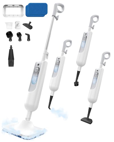 F2 Steam Mop,12-in-1 Handheld Steam Cleaner,Powerful Detachable Steam Mop for Floor Cleaning,360ML Tank,15FT Power Cable,Scrubbing Steam Cleaner for Home,Hardwood,Tile,Grout,Furniture-White
