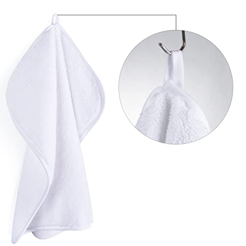 POLYTE Premium Lint Free Microfiber Washcloth Face Towel, 13 x 13 in, Set of 6 (White) - color: White