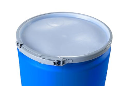 Eagle 14 Gallon Plastic Drum with Lid, Metal Lever-Lock, 26.5"x15", Open Head Lab Pack Drum Made of Durable, Lightweight HDPE, Withstands Weather and Chemicals, Made in USA, Blue, 1610MB - color: Blue, size: 14 Gallon, style: Metal Lever-Lock