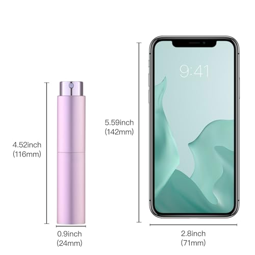 Tekson 10ml Travel Perfume Atomizer Refillable, Mini Cologne Spray Bottle Empty, Small Coffee Spray Bottle (Pink) - color: pink
