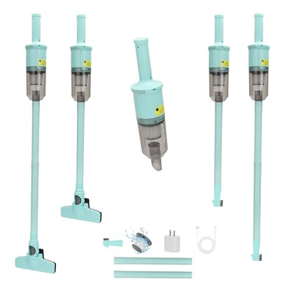 6-in-1 Rechargeable Household Stick Vacuum Cleaner, Convertible to Handheld, for All Kinds of Cleaning in Your Home on Hard Floors, Upholstery, Sofas, Cars (Green) - color: Green
