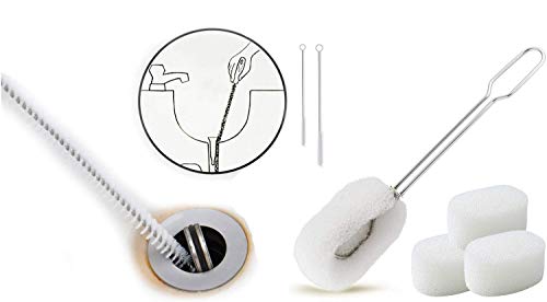 ALINK Sink Drain Brush + 6-Pack 6-Pack Sponge Bottle Dish Brush Set