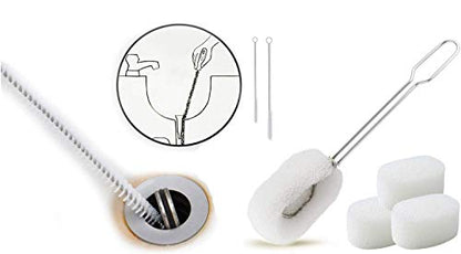 ALINK Sink Drain Brush + 6-Pack 6-Pack Sponge Bottle Dish Brush Set