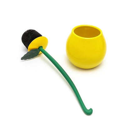 Deep & Sturdy Toilet Bowl Brush with Holder - Pear Bowl Brush - Durable Scrubbing - Toilet Cleaners - Household Essentials - Bathroom Cleaner - Cleaning Supplies - Household Supplies - color: Pear