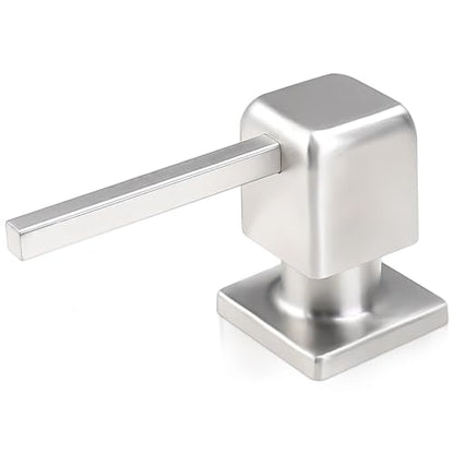 Built in Dish Soap Dispenser for Kitchen Sink, Lotion Dispenser Refill from The Top with Stainless Steel Pump Head 17 OZ Bottle Built in Countertop Under Sink, Brushed Nickel - color: Brushed Nickel-1