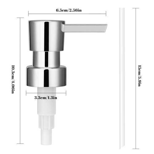 2 Pack Soap Dispenser Pump Replacement 28/400 Thread Lotion Pump Head for Regular Mouth Refillable Bottles for Kitchen & Bathroom(Silver) - color: Silver-3