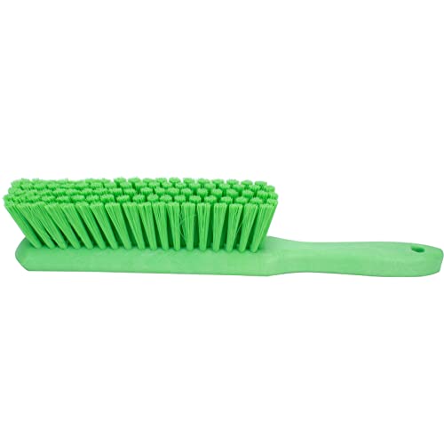 SPARTA 8 Inch Soft Counter Brush with Polyester Bristles and 5 Inch Handle, Color Coded Handheld Broom for Tables Countertops and Foodservice Surfaces, 13 Inch Overall Length, Lime, Pack of 6 - color: Lime